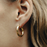 Nordic Muse - Gold Classic Hoop Earrings, Waterproof