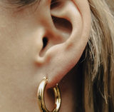 Nordic Muse - Gold Classic Hoop Earrings, Waterproof