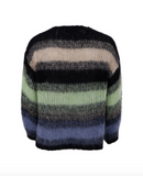 Black Colour Finna Striped Cardigan - Black Blue