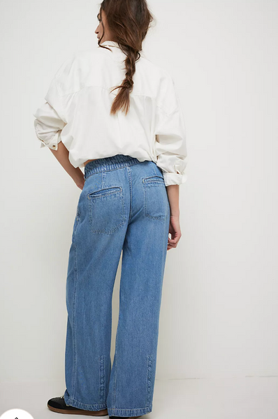 Free People -  Dakota Cinched Pull-On Jeans - Vine