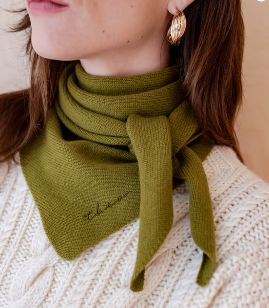 TBCo - Merino Wool Triangle Scarf - Olive