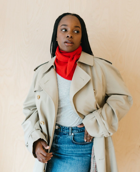 TBCo - Merino Triangle Scarf in Red