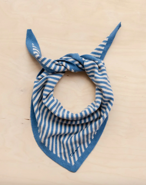 TBCo - Merino Wool Triangle Scarf - Blue Stripe