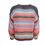 Black Colour - Casey Multi Striped Cardigan - Soft Coral