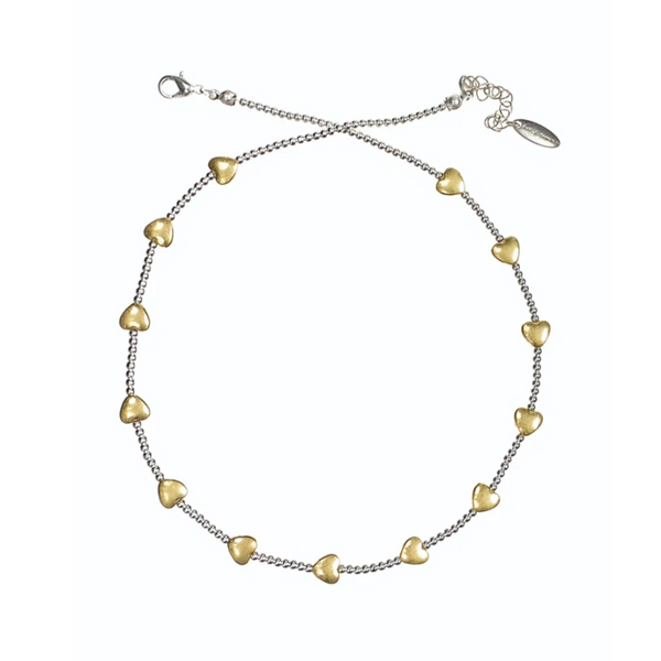 Hot Tomato - Nine in a Line - Natural Pearls W/Worn Gold