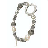 Hot Tomato - Flower Power W/Grey Howlite/Pearl & Crys - Silver