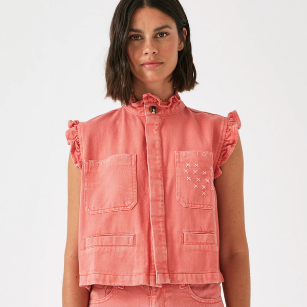 Seventy + Mochi Dear Pablo Waistcoat in Mineral Red