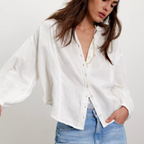 Free People - Valley Double Cloth Shirt - Clean Ivory