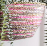 Seagrass and Cotton Hanging Basket Pink