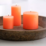 Rustic Pillar Candle - Coral