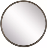 Round Grey Antique Mirror