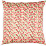 Ib Laursen Cushion Beige with Red & Light Pink Flowers