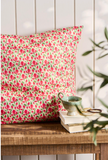 Ib Laursen Cushion Beige with Red & Light Pink Flowers