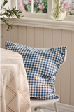 Ib Laursen Cushion Lucas Dark Blue with Small Natural Checks