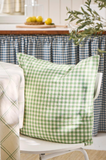 Ib Laursen Cushion Pelle Green with Small Natural Check