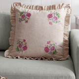 Wylder - Martha Embroidered Ruffle Cushion Pink