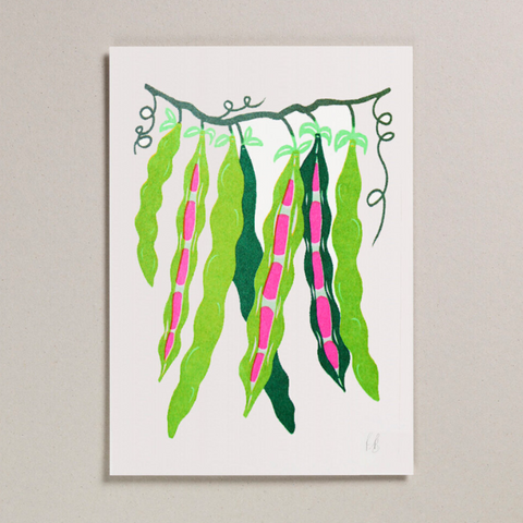 Risograph Print - Runner Bean