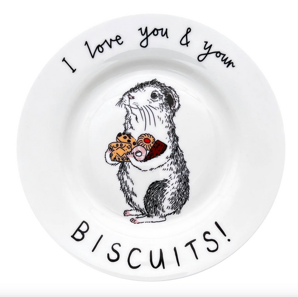 'I Love You & Your Biscuits' China Plate