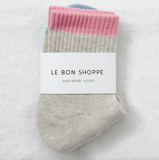 Le Bon Shoppe Colour Block Girlfriend Socks - Grey Pink