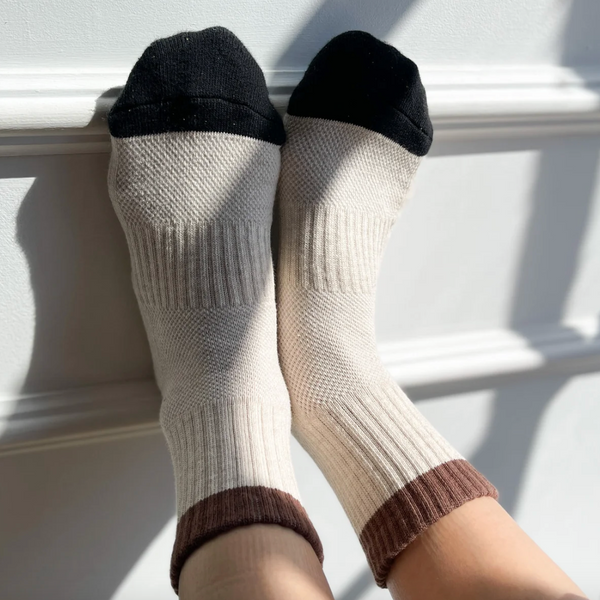 Le Bon Shoppe Colour Block Girlfriend Socks - Black Coffee