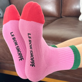 Le Bon Shoppe Colour Block Girlfriend Socks - Rose Green