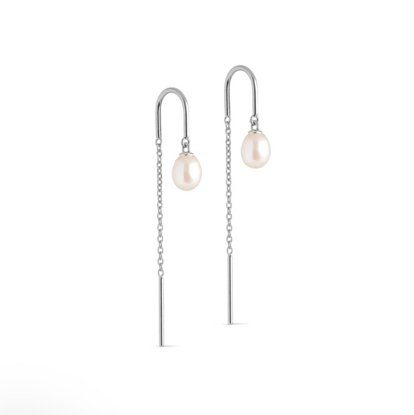 ENAMEL Copenhagen Silver Earrings, Eleanor Pearl