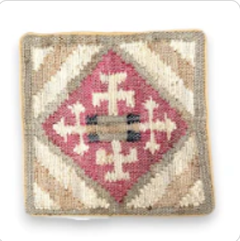 Cotton Jute Kilim Cushion -  Pink