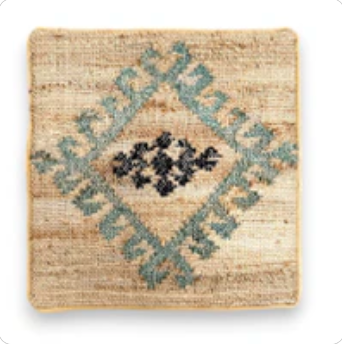 Cotton Jute Kilim Cushion - Teal