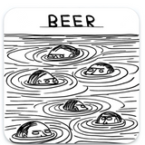 Beer Swimmers Coaster By David Shrigley