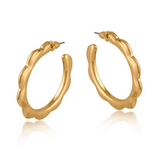 Big Metal London Camille Squiggle Large Hoop Earrings - Gold/Silver