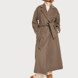 Object Clara Oversized Wool Coat Fossil Melange