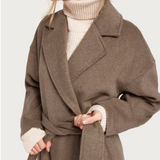 Object Clara Oversized Wool Coat Fossil Melange