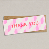 Thank You Postcard - Flouro Pink & Pale Pink Flump - Petra Boase