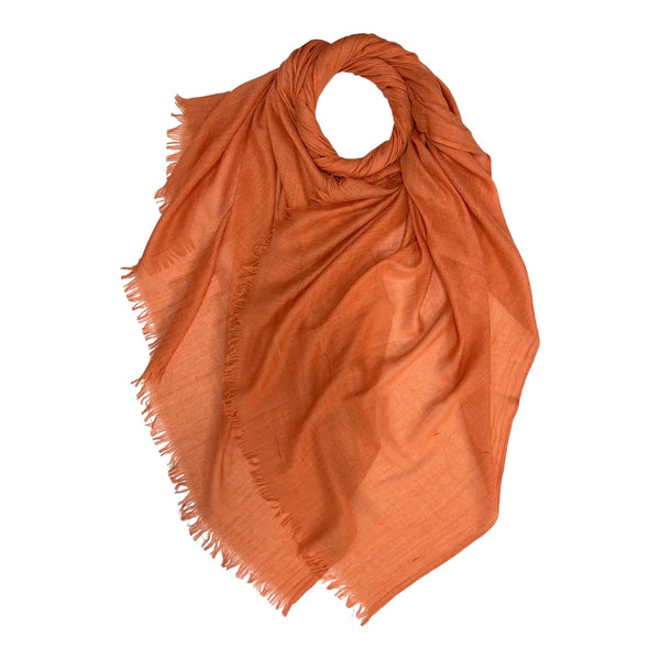 Orange Red Classic Cotton Blend Plain Scarf