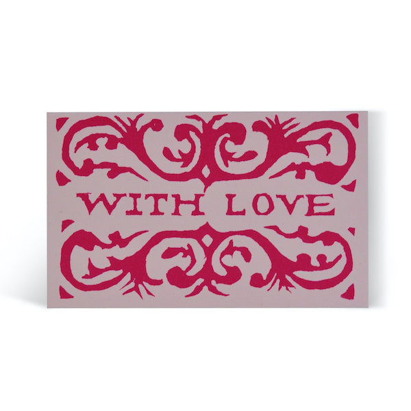 Cambridge Imprint Arabesque Tiny With Love Cards Pink and Raspberry - Pack of 6