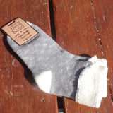 Jess and Lou Grey Hollow Heart Ladies Cuff Socks