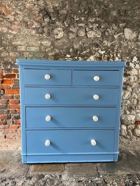 Antique Painted Pine Chest of Drawers