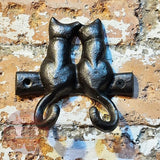 Kissing Cats Double Coat Hook