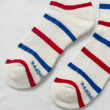 Le Bon Shoppe Striped Boyfriend Socks - Red & Blue