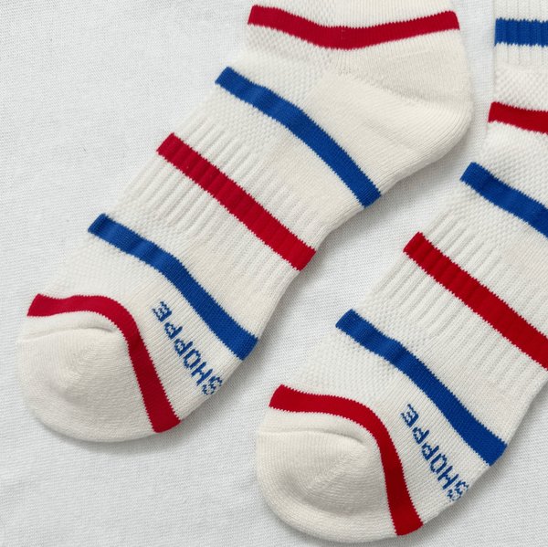 Le Bon Shoppe Striped Boyfriend Socks - Red & Blue