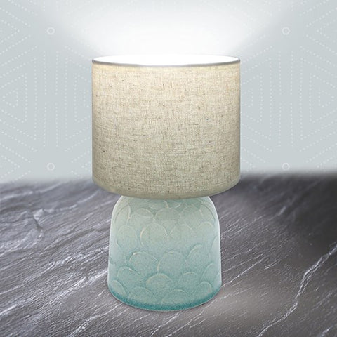 Ceramic Table Lamp With Shade - Green