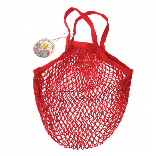 Organic Cotton Net Shopping Bag - Red