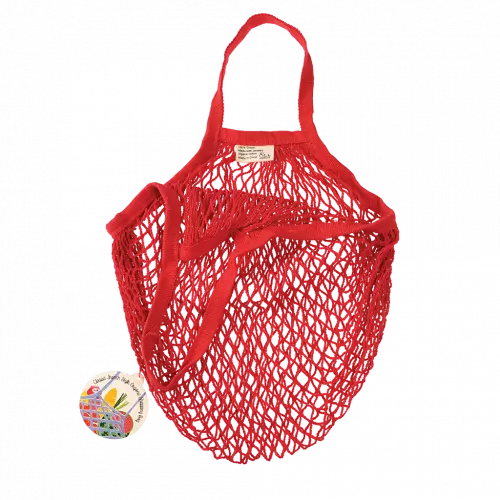 Organic Cotton Net Shopping Bag - Red