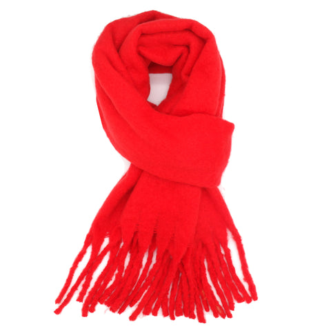 Miss Sparrow Thick Plain Scarf - Red