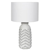 Grey Zig Zag Lamp with Linen Shade