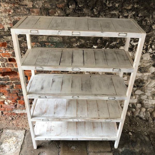 Reclaimed Wooden Shelving Unit - White Wash