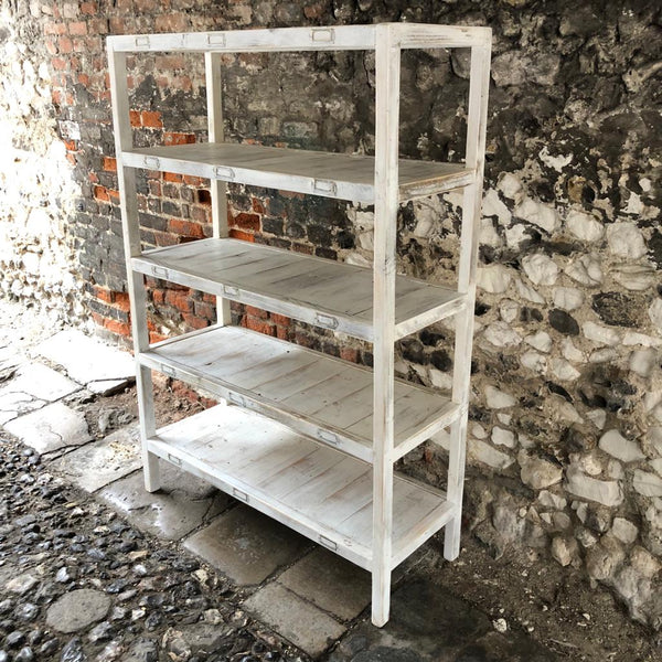 Reclaimed Wooden Shelving Unit - White Wash