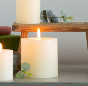 Rustic Pillar Candle -  Ivory