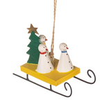 Snowmen on Sledge Decoration