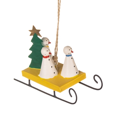 Snowmen on Sledge Decoration